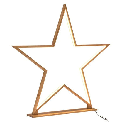 87cm Bamboo Star Table Lamp Desk Light LED Strip Modern Designer - Natural - Mekamart Australia