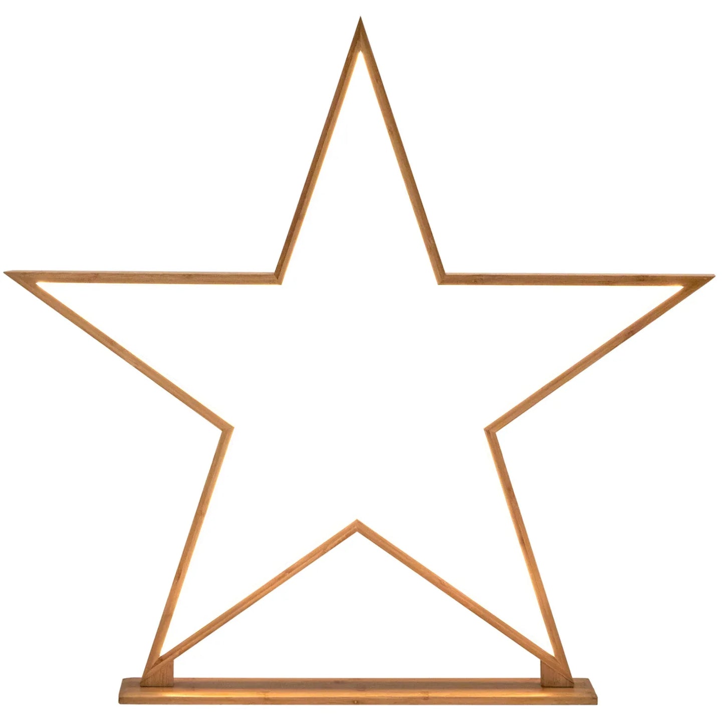 2x Large Bamboo Star w/ LED Strip Table Lamp Light Modern Minimalist Decor - Natural - Mekamart Australia