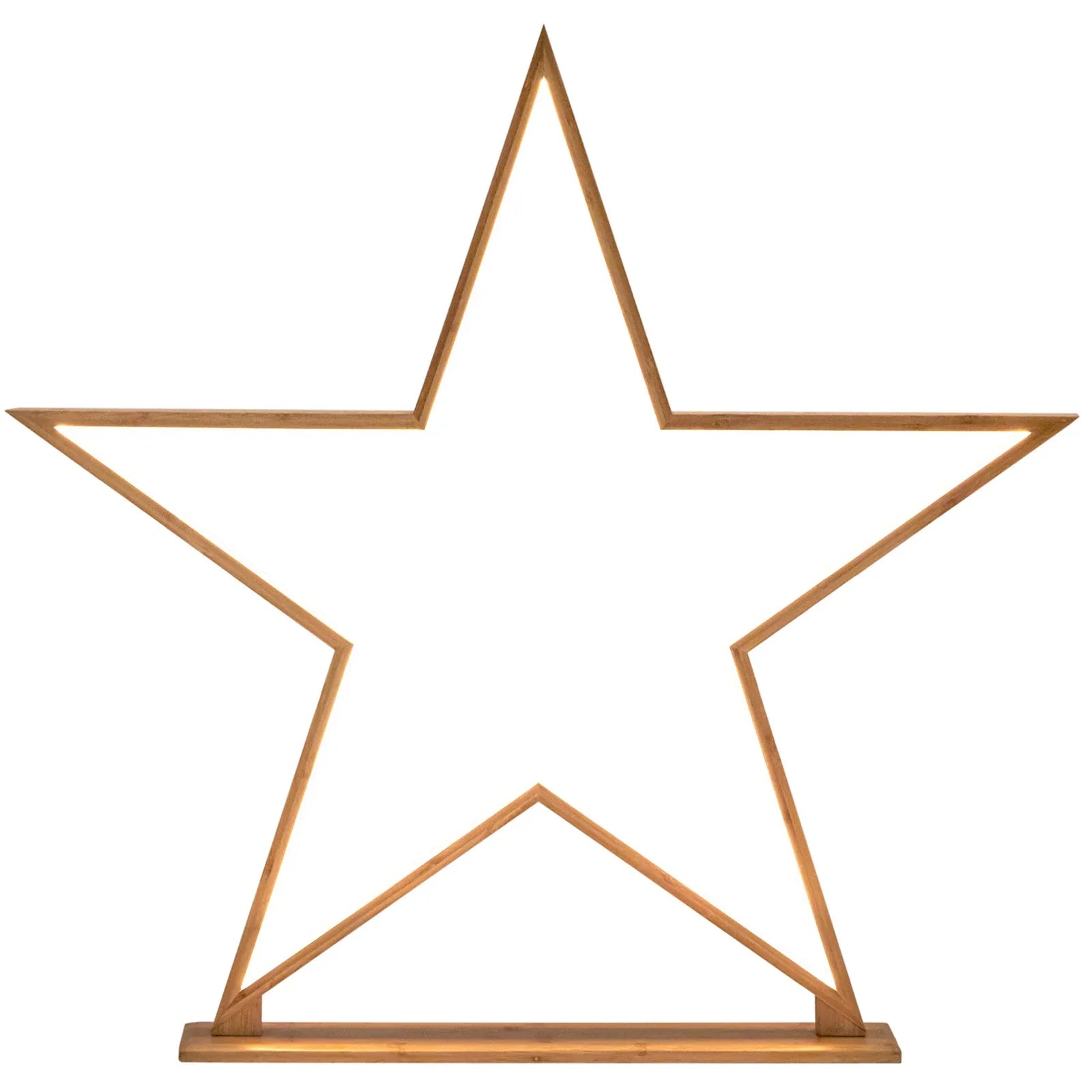 2x Large Bamboo Star w/ LED Strip Table Lamp Light Modern Minimalist Decor - Natural - Mekamart Australia