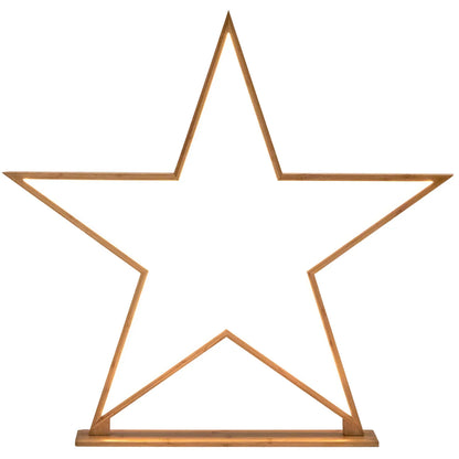 2x Large Bamboo Star w/ LED Strip Table Lamp Light Modern Minimalist Decor - Natural - Mekamart Australia