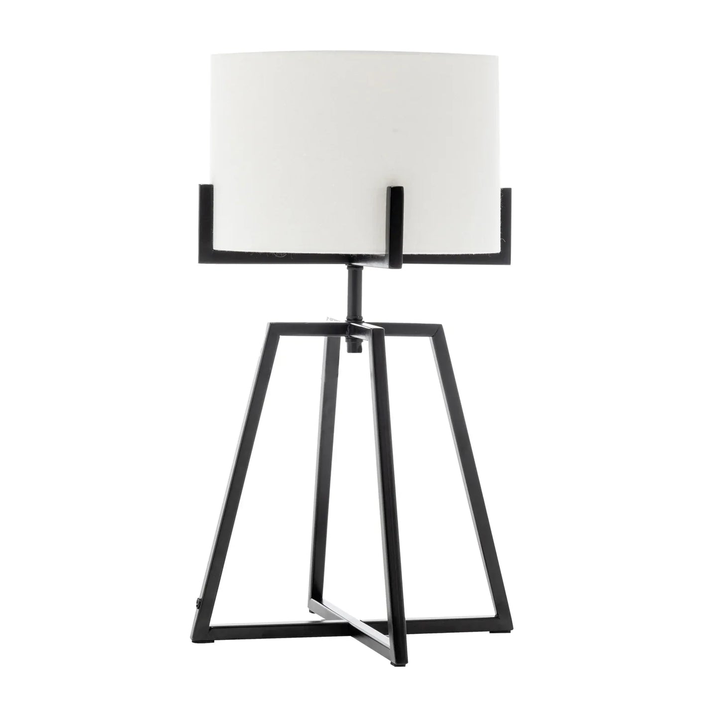 Modern Scandi Metal Dimmable Table Desk Lamp Light w/ Linen Shade - Matte Black - Mekamart Australia
