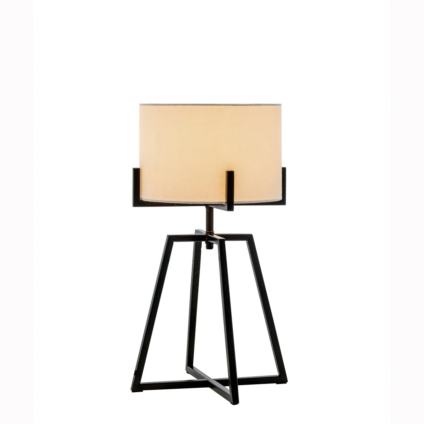 Modern Scandi Metal Dimmable Table Desk Lamp Light w/ Linen Shade - Matte Black - Mekamart Australia