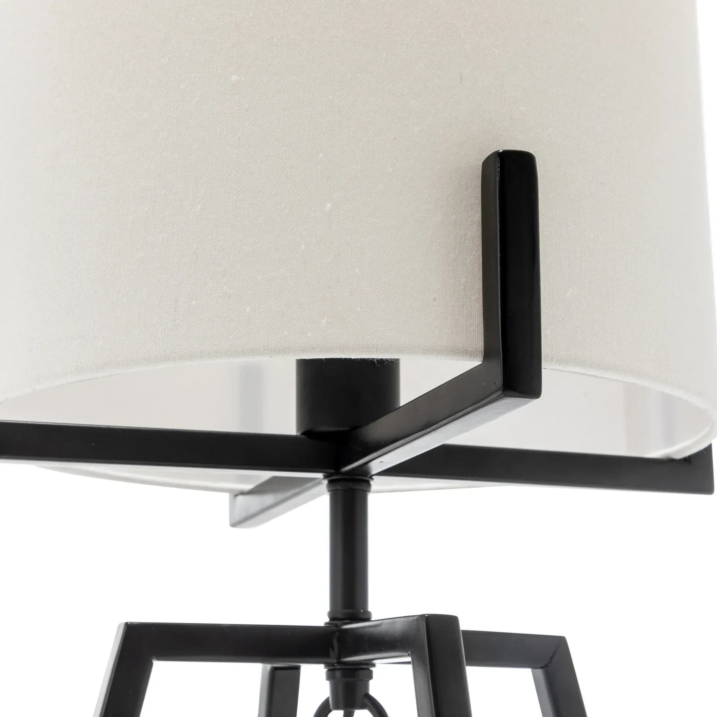 Modern Scandi Metal Dimmable Table Desk Lamp Light w/ Linen Shade - Matte Black - Mekamart Australia