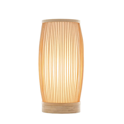 Natural Woven Bamboo Cylinder Table Lamp Light Shade Boho Tropical Coastal - Mekamart Australia