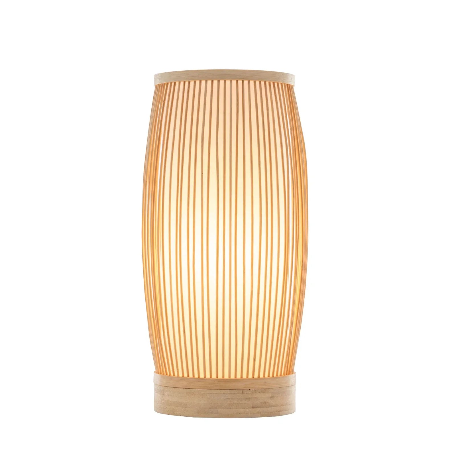 Natural Woven Bamboo Cylinder Table Lamp Light Shade Boho Tropical Coastal - Mekamart Australia