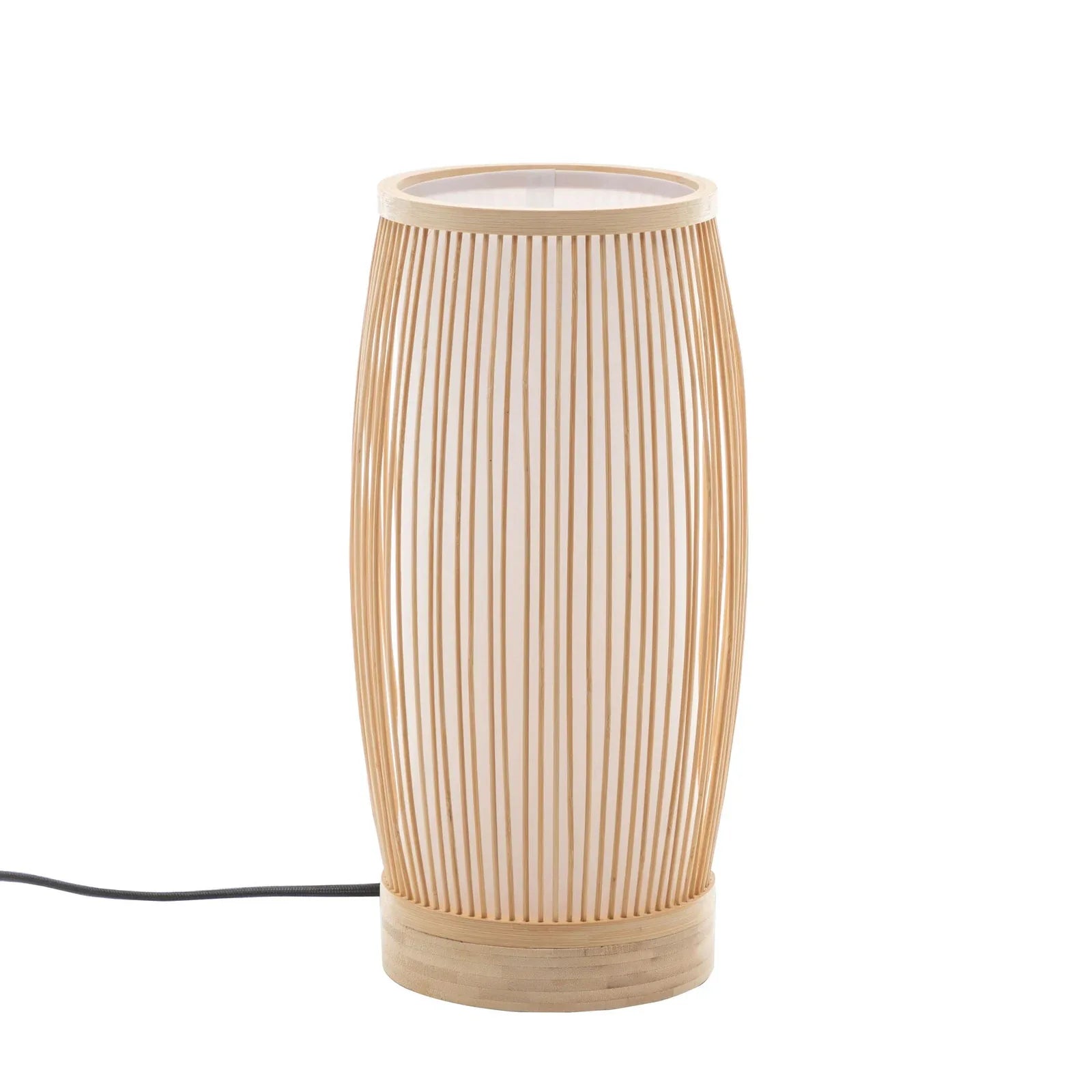 Natural Woven Bamboo Cylinder Table Lamp Light Shade Boho Tropical Coastal - Mekamart Australia