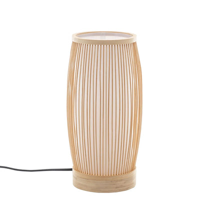 Natural Woven Bamboo Cylinder Table Lamp Light Shade Boho Tropical Coastal - Mekamart Australia