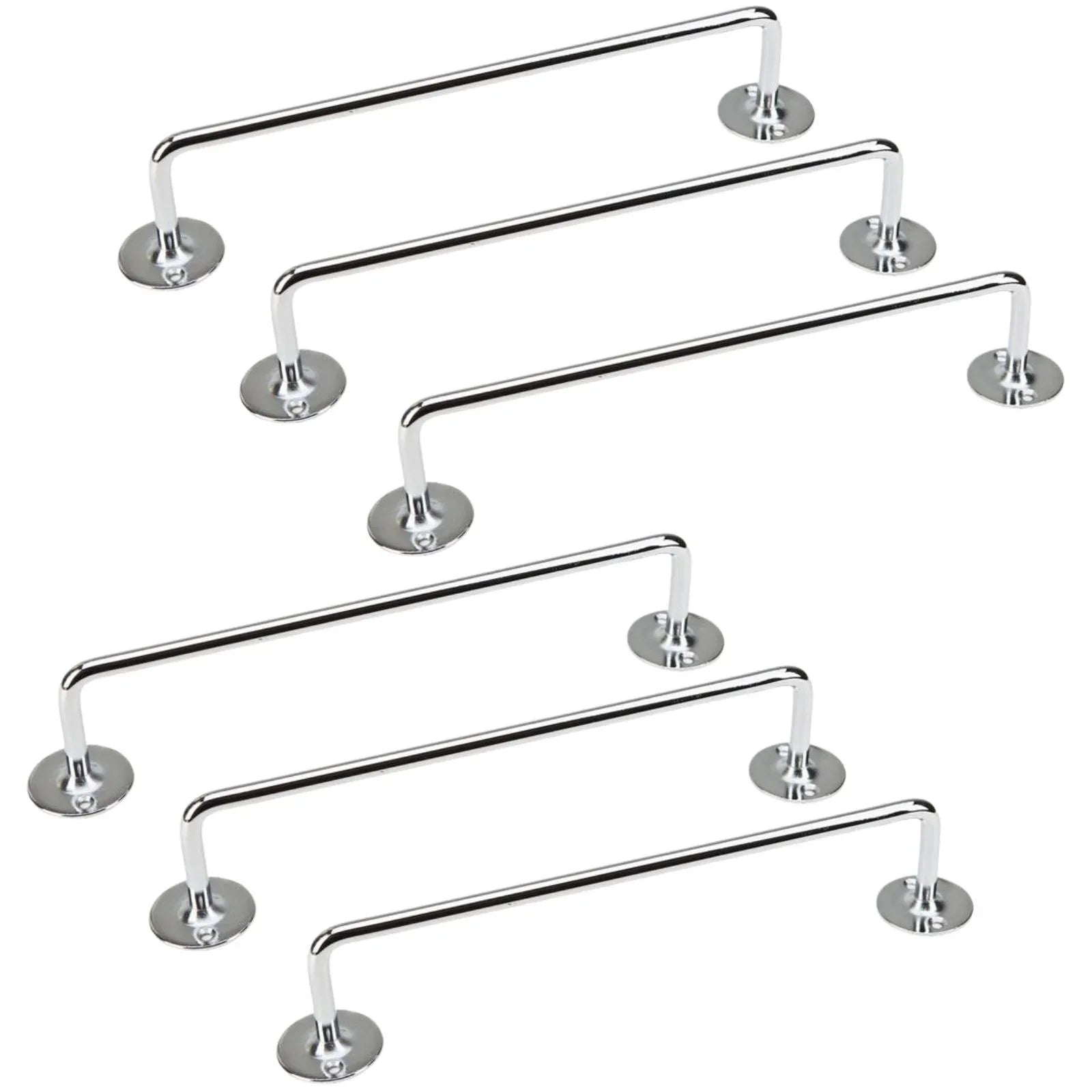 6x 460mm Chrome Tea Towel Rail Stainless Steel Holder Rack - Mekamart Australia