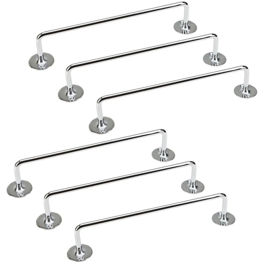 6x 610mm Chrome Towel Rail Stainless Steel Holder Rack - Mekamart Australia