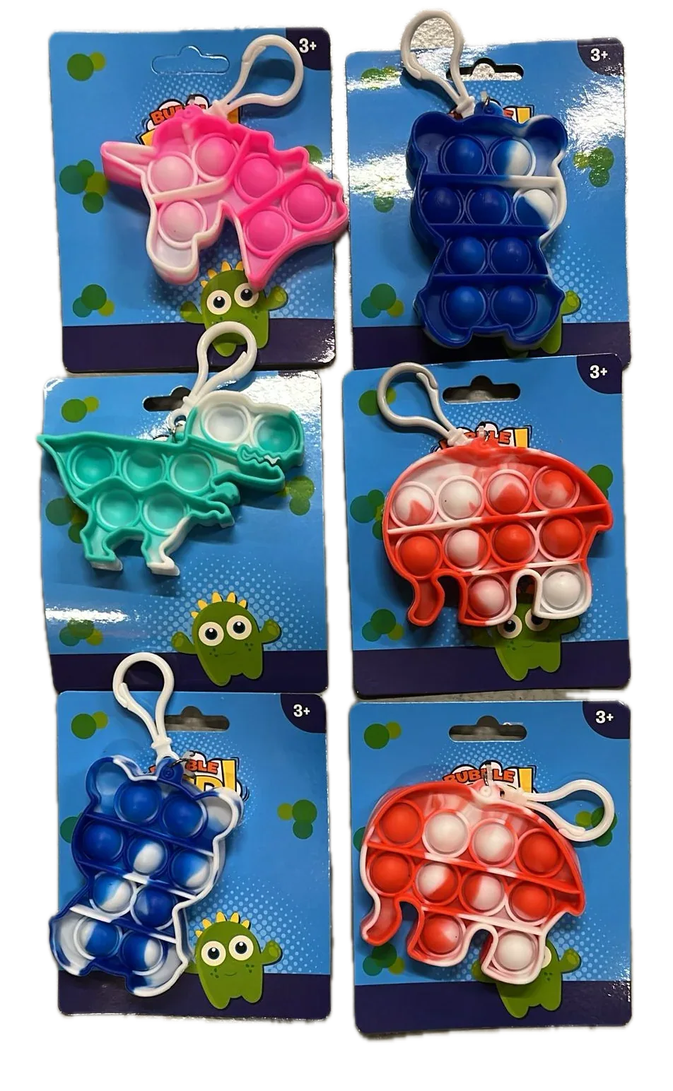 Push Bubble Pop It Fidget Keyring Squeeze Toy Sensory Silicone Stress Reliever - Mekamart Australia