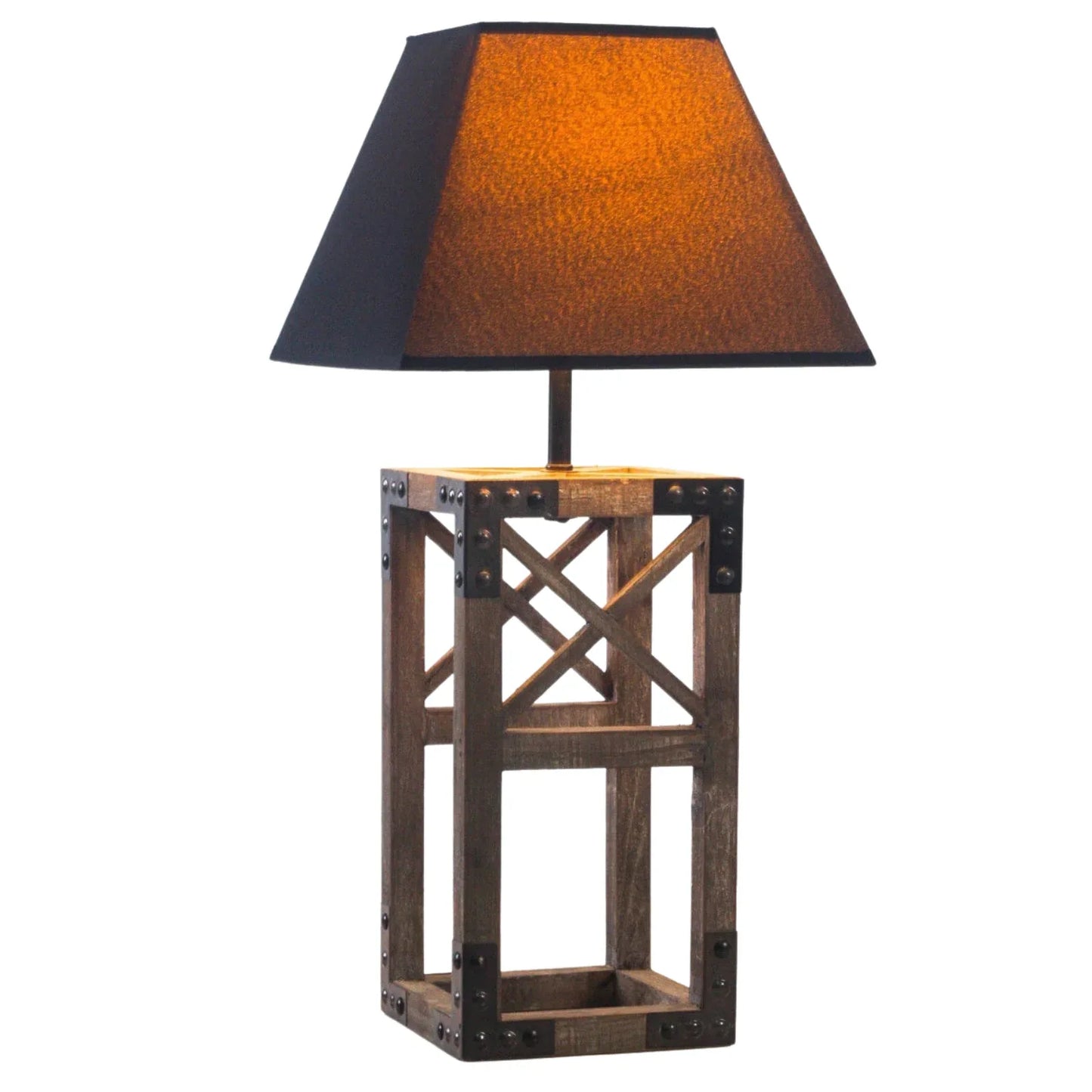 Designer Wooden TABLE LAMP Modern Rustic Geo Industrial Retro Desk Light - Mekamart Australia