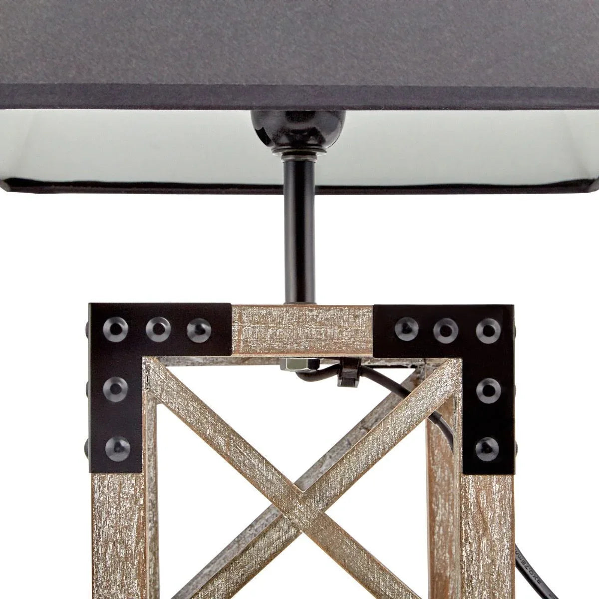 Designer Wooden TABLE LAMP Modern Rustic Geo Industrial Retro Desk Light - Mekamart Australia