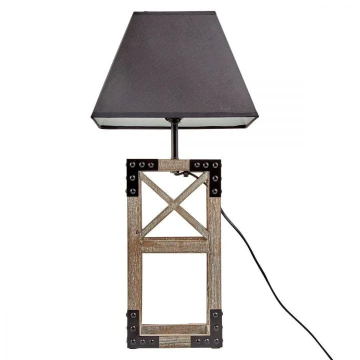 Designer Wooden TABLE LAMP Modern Rustic Geo Industrial Retro Desk Light - Mekamart Australia