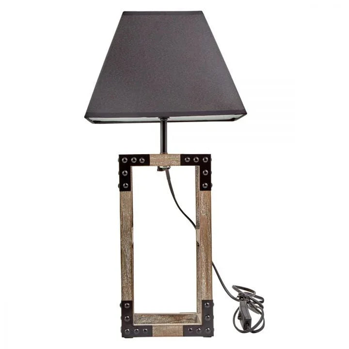 Designer Wooden TABLE LAMP Modern Rustic Geo Industrial Retro Desk Light - Mekamart Australia