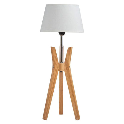 Bamboo Tripod Table Lamp Desk Modern Rustic Geo Light w Linen Shade - Mekamart Australia