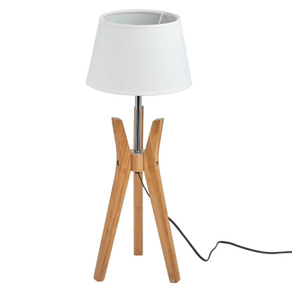 Bamboo Tripod Table Lamp Desk Modern Rustic Geo Light w Linen Shade - Mekamart Australia