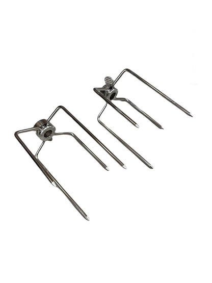 2pcs Rotisserie Spit Forks Roast Chicken Fork Kabob Skewer BBQ Spit Forks Gyro - Mekamart Australia