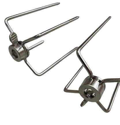 2pcs Rotisserie Spit Forks Roast Chicken Fork Kabob Skewer BBQ Spit Forks Gyro - Mekamart Australia