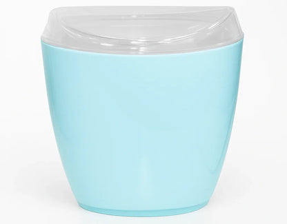 Oval Swing Top Waste Rubbish Bin Acrylic Lightweight Compact Bathroom Office in Blue - Mekamart Australia