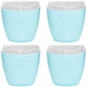 4x Oval Swing Top Waste Rubbish Bin Acrylic Lightweight Compact Bathroom Office in Blue - Mekamart Australia