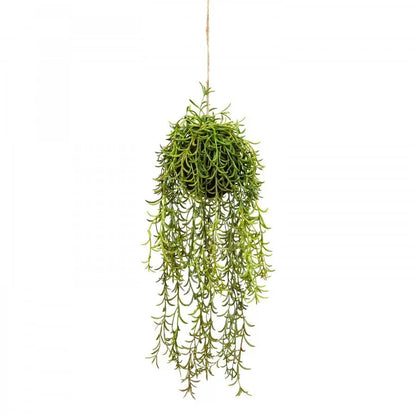 60cm Moss Ball w Senecio Hanging Artificial Plant Flower (with Rope) Fake - Mekamart Australia