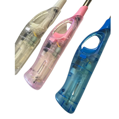 12x Clear Long Gas Lighter for BBQ Kitchen Cigarette w/ Safety Lock - Assorted Colours - Mekamart Australia