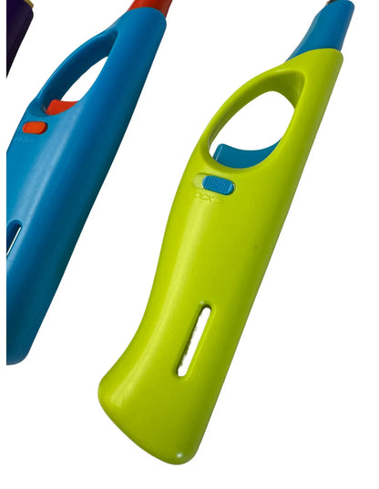 12x Long Gas Lighter for BBQ Kitchen Cigarette w/ Safety Lock - Assorted Colours - Mekamart Australia