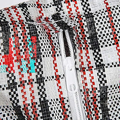 1x Large Stripe Bag Packing Storage Strip Zip Shopping Travel Check House Moving 50cm x 55cm x 20cm