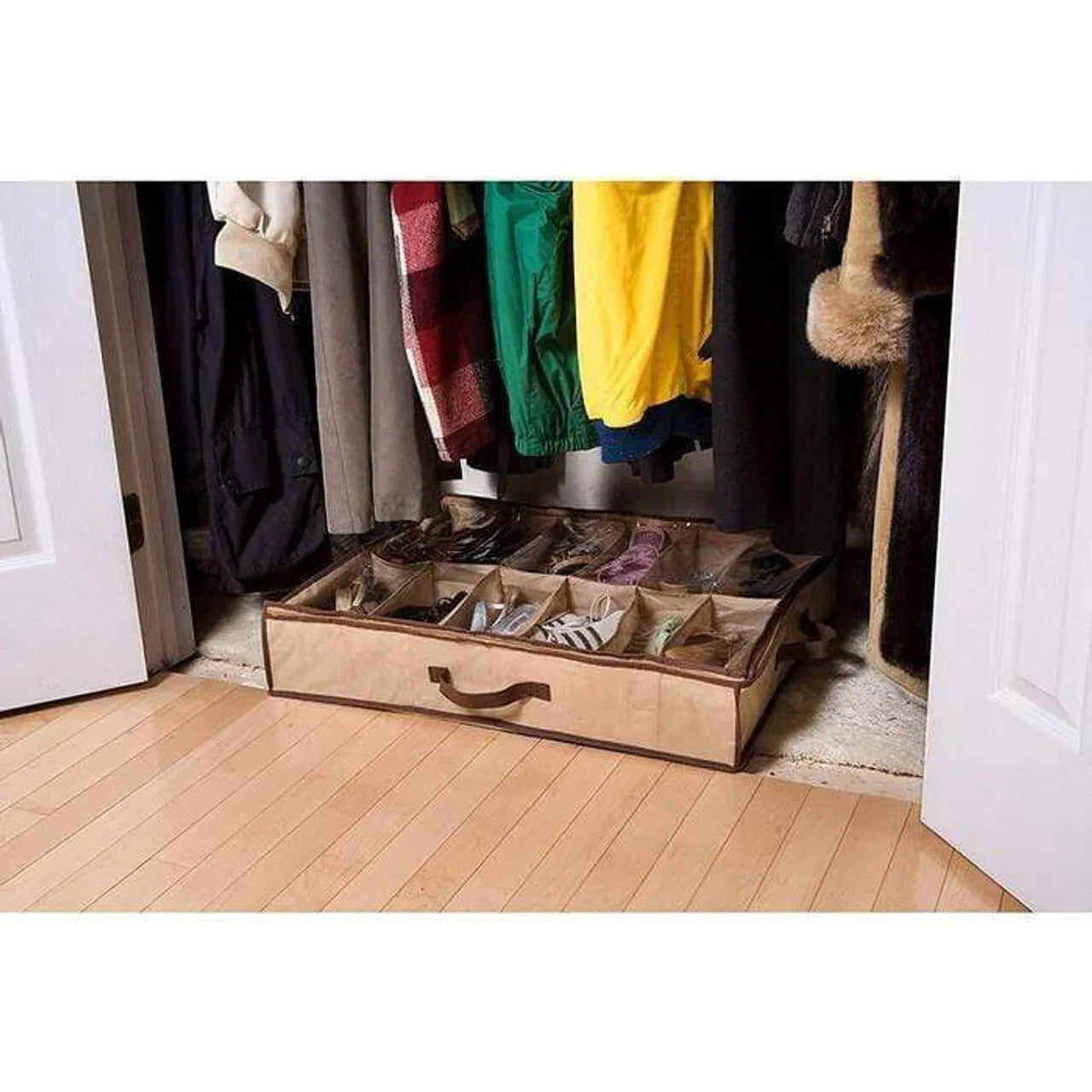 Shoe Organiser 12 Pair Under Bed Storage Zippered Breathable Wardrobe Closet Bag - Mekamart Australia