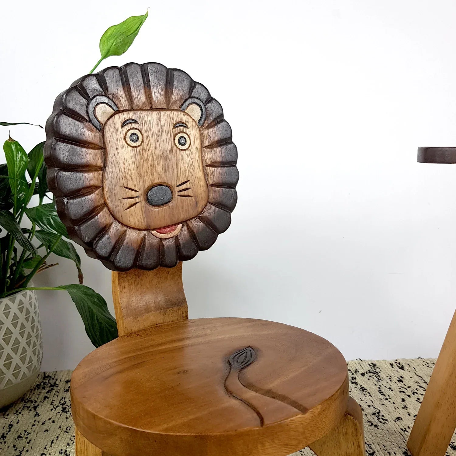Kids Wooden Chair Lion - Mekamart Australia