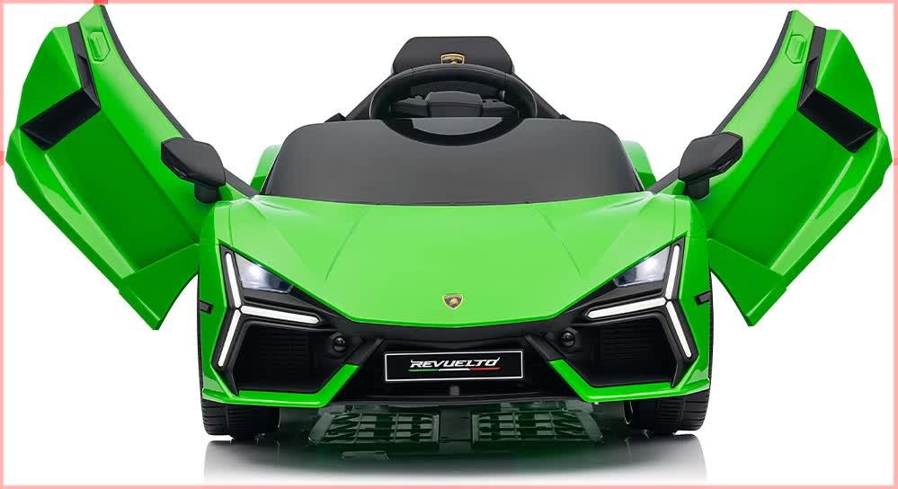 Lamborghini Revuelto Licensed Ride on 12V Remote Control Power Battery Car With Scissor door – Green - Mekamart Australia