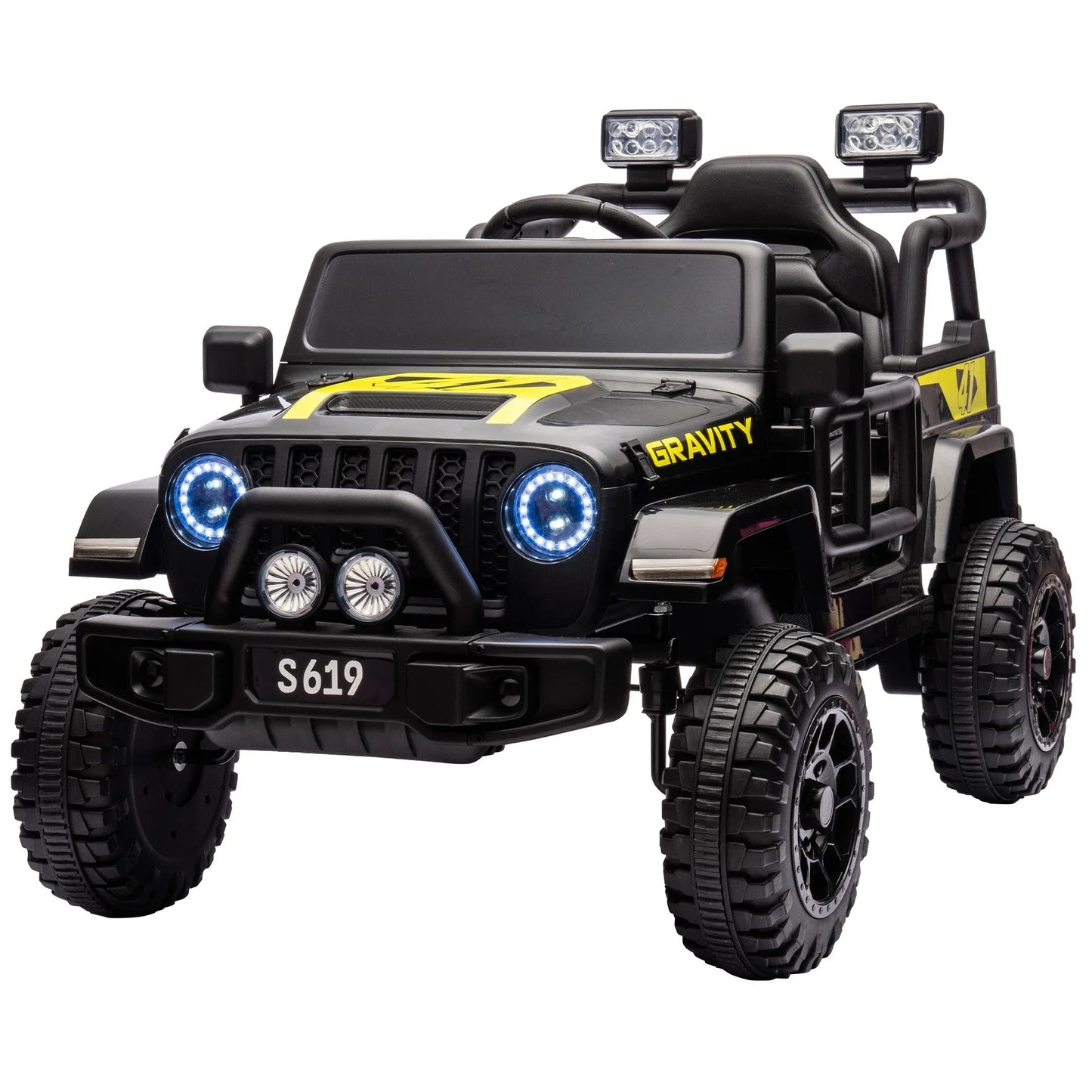 12V Kids Electric Ride On Jeep – Black - Mekamart Australia