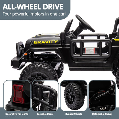 12V Kids Electric Ride On Jeep – Black - Mekamart Australia
