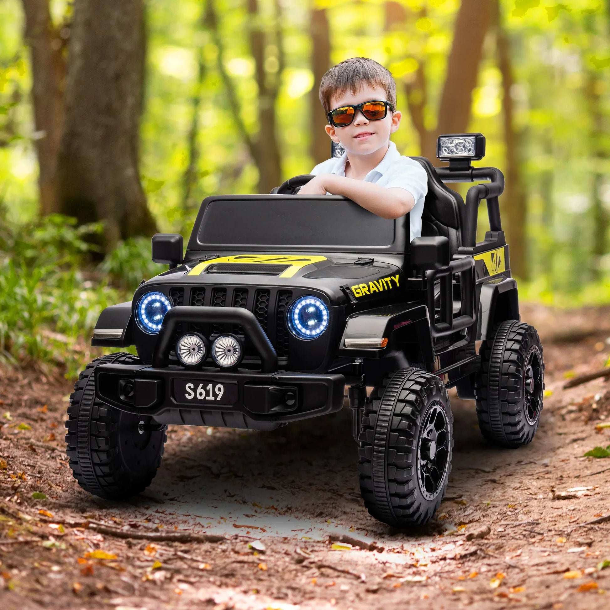 12V Kids Electric Ride On Jeep – Black - Mekamart Australia