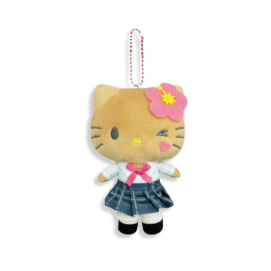 Sanrio Hello Kitty Tan Uniform Plush Mascot Keychain - Mekamart Australia