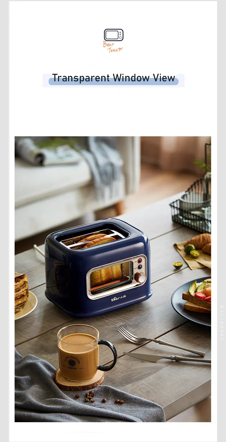 BEAR Double Slots Bread Toaster With Glass Window DSL-C02X1 - Mekamart Australia