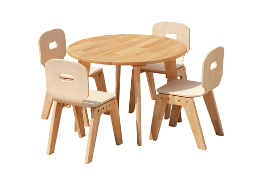 Danish Round table and 4 chairs - Mekamart Australia