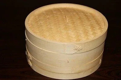 6 Inch Bamboo Steamer Set-2 Steamer Baskets With 1 Lid - Mekamart Australia