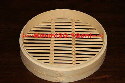 8 Inch Bamboo Steamer Set-2 Steamer Baskets With 1 Lid - Mekamart Australia