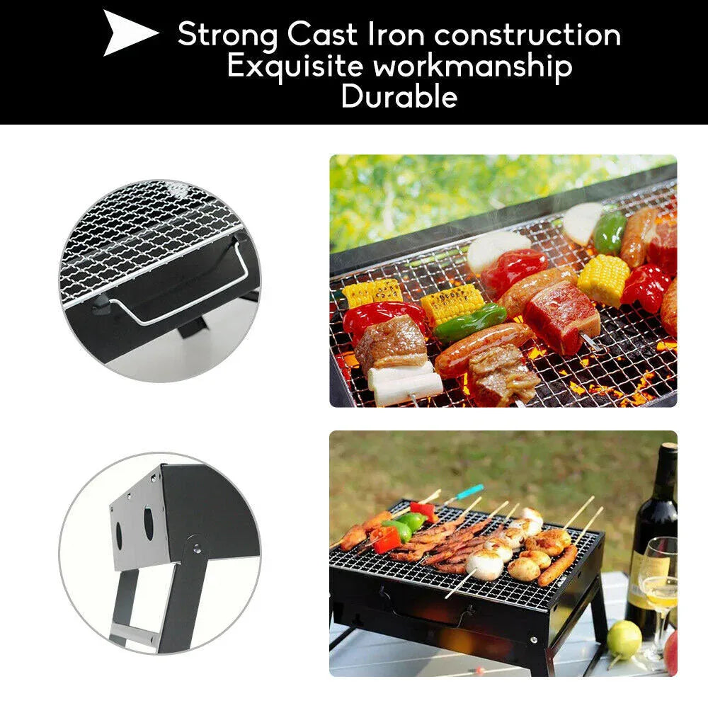 Outdoor Camping Portable & Foldable Charcoal BBQ Grill Hibachi Picnic Barbecue - Mekamart Australia
