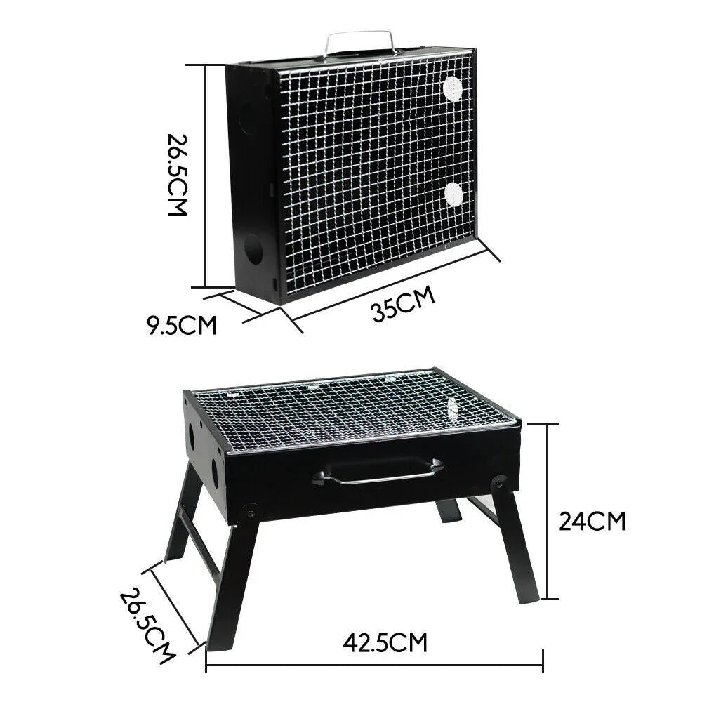 Outdoor Camping Portable & Foldable Charcoal BBQ Grill Hibachi Picnic Barbecue - Mekamart Australia