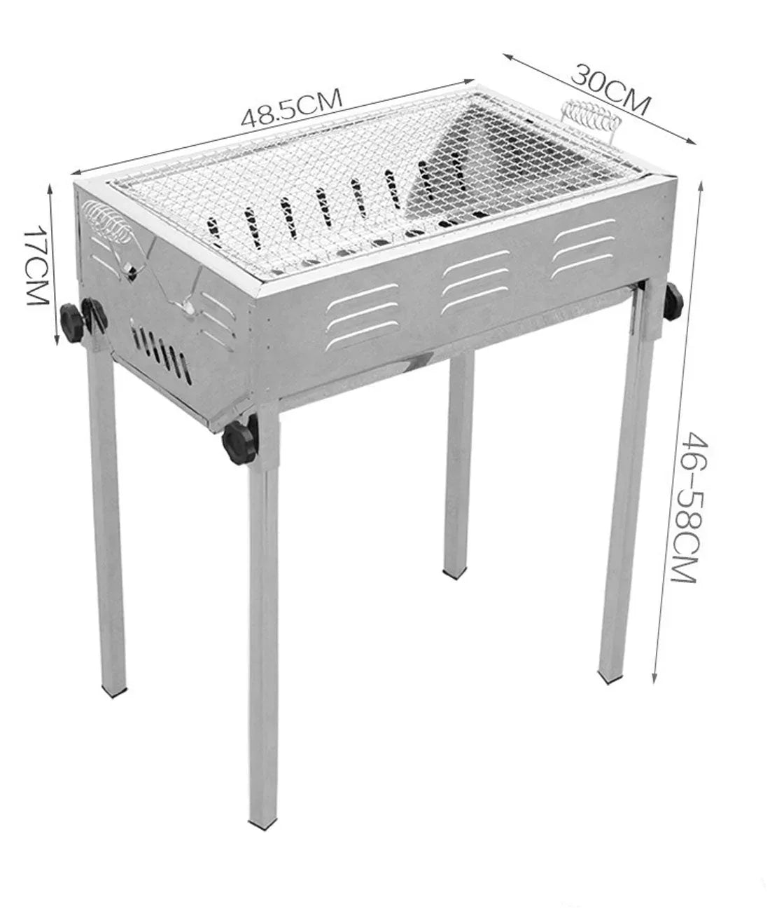 Stainless Steel Portable Outdoor BBQ Barbecue Grill Set Charcoal Kebab Picnic Camping Sets Medium - Mekamart Australia