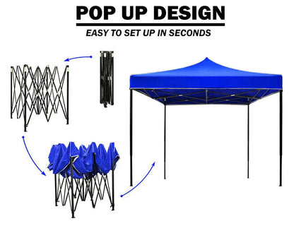 3x3m Pop Up Gazebo Outdoor Tent Folding Marquee Party Camping Market Canopy - blue - Mekamart Australia