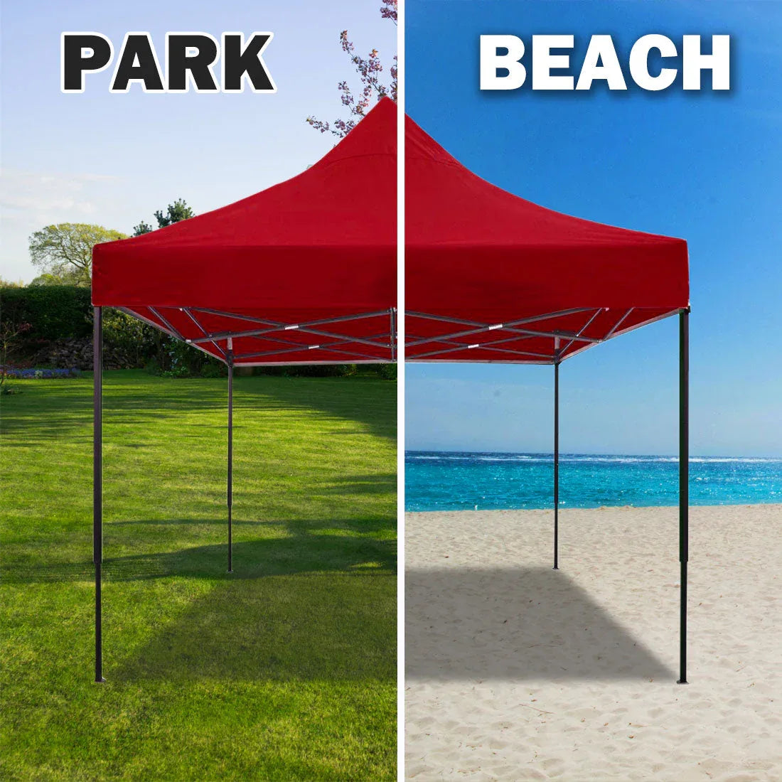 3x3m Pop Up Gazebo Outdoor Tent Folding Marquee Party Camping Market Canopy - red - Mekamart Australia