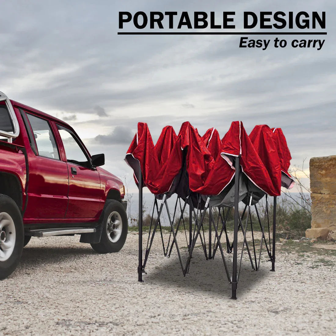 3x3m Pop Up Gazebo Outdoor Tent Folding Marquee Party Camping Market Canopy - red - Mekamart Australia