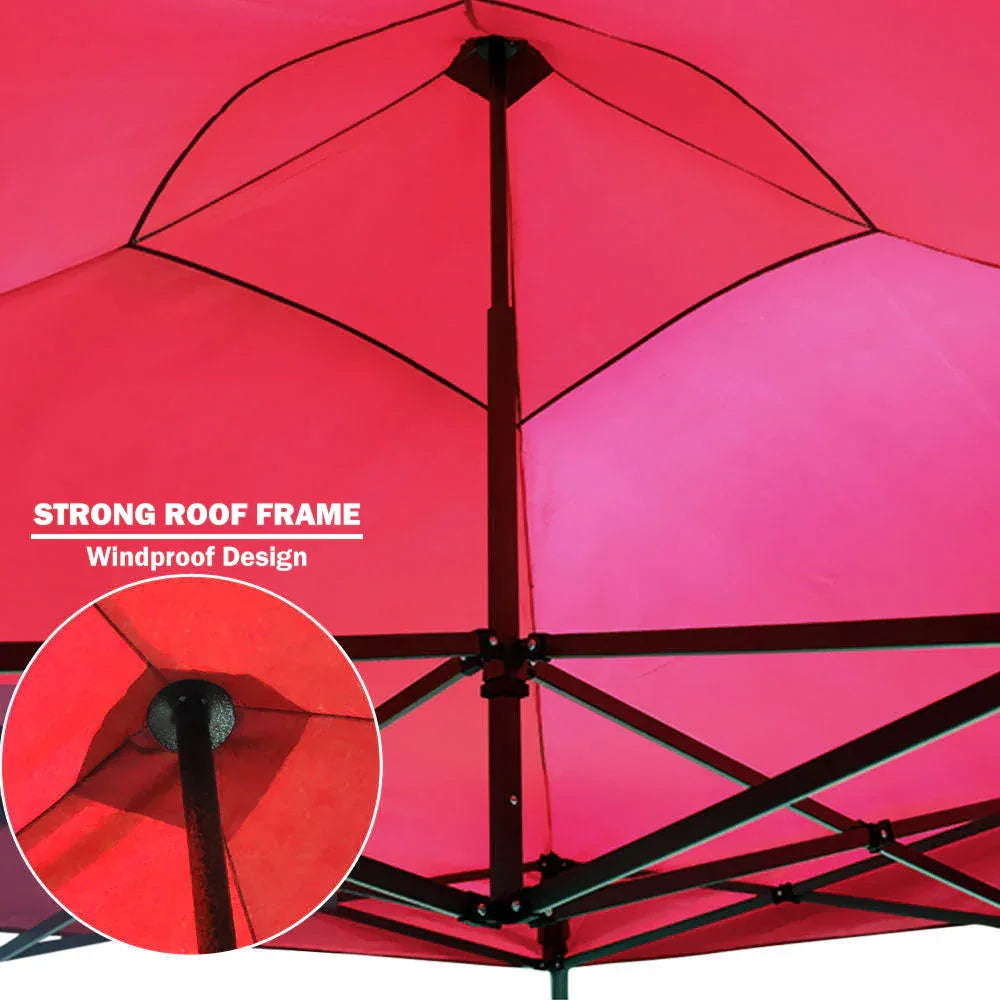 3x3m Pop Up Gazebo Outdoor Tent Folding Marquee Party Camping Market Canopy - red - Mekamart Australia