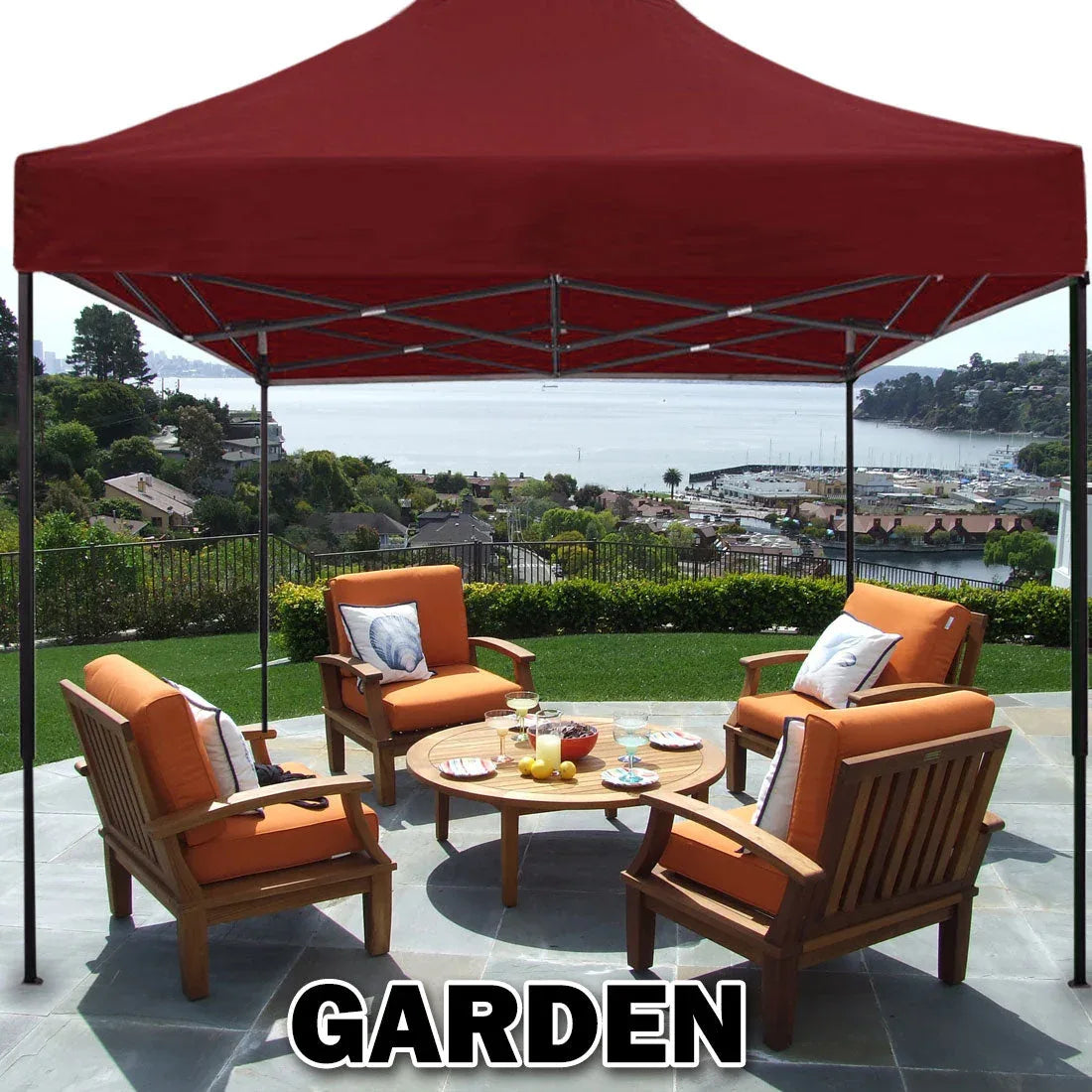 3x3m Pop Up Gazebo Outdoor Tent Folding Marquee Party Camping Market Canopy w/ Side Wall - red - Mekamart Australia