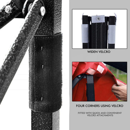 3x3m Pop Up Gazebo Outdoor Tent Folding Marquee Party Camping Market Canopy w/ Side Wall - red - Mekamart Australia