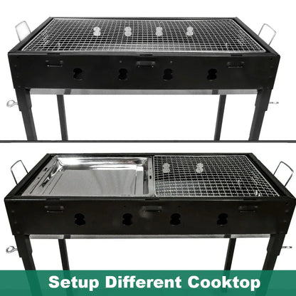 Large Portable Charcoal Outdoor BBQ Barbecue Grill Set - Mekamart Australia