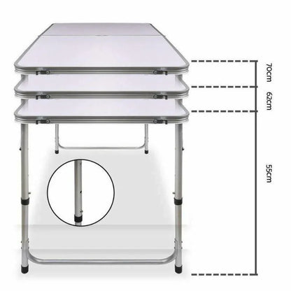 Portable Folding Picnic Camping Set BBQ Party Aluminium Table 4 Foldable Chairs - Mekamart Australia